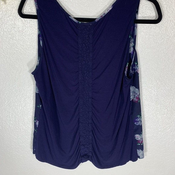 Market and Spruce Women Blue Floral Tank Top size Large - Picture 10 of 11